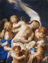Engel tragen den Leichnam Christi